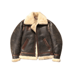 Men's B3 Bomber Shearling Coat, Grey Green - Olive