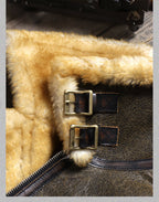 Men's Leather Jacket - Brown-green