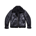 Men's B3 Bomber Shearling Coat Black - Brown