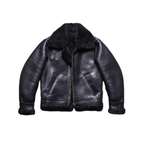 Men's B3 Bomber Shearling Coat Black - Brown