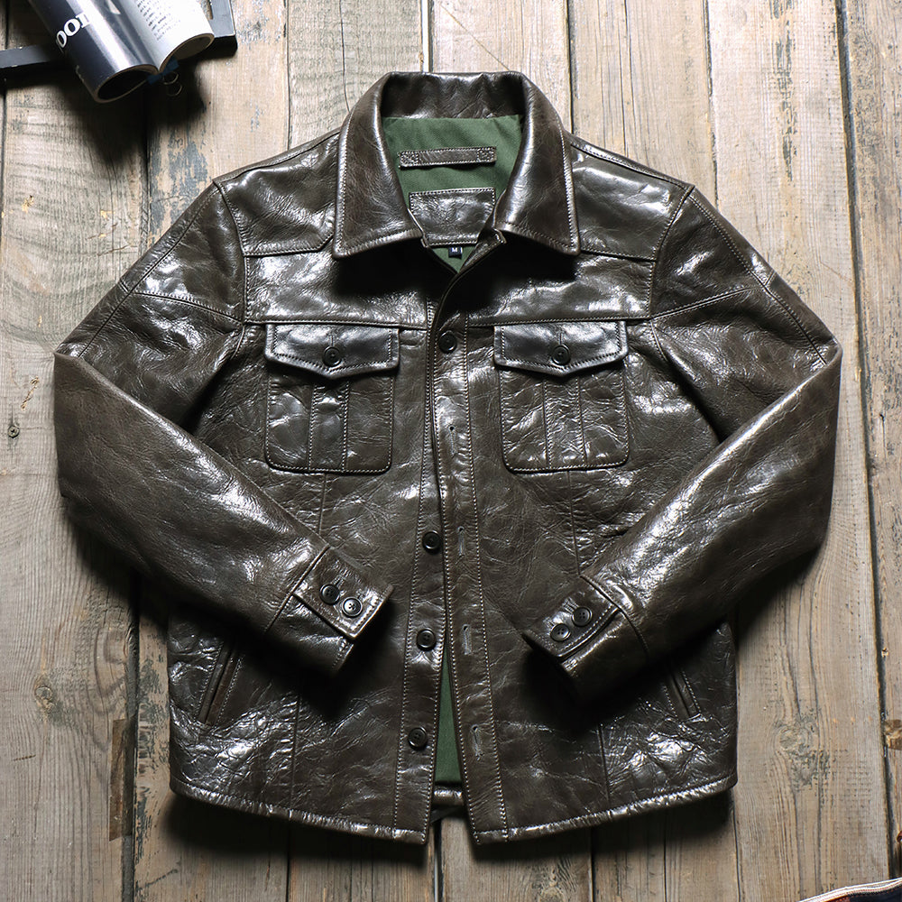 Men's Leather Jacket - M