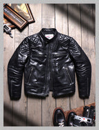 Men's Leather Jacket - Black Cowhide