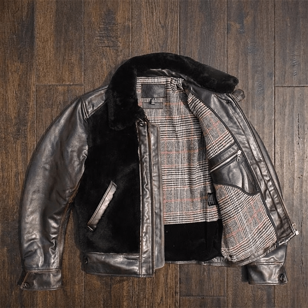 Men's Leather Jacket - Black