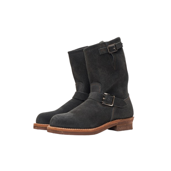 Men's Suede Engineer Boots 9012 - Black