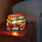 Stacked Book LED Table Lamp - Soft Decorative Light - Multicoloured
