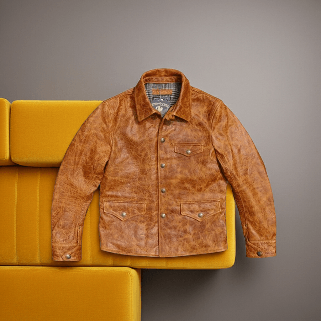 Men's Leather Jacket - Green
