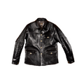 Men's Black Brakeman Leather Coat - Black
