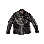 Men's Black Brakeman Leather Coat - Black
