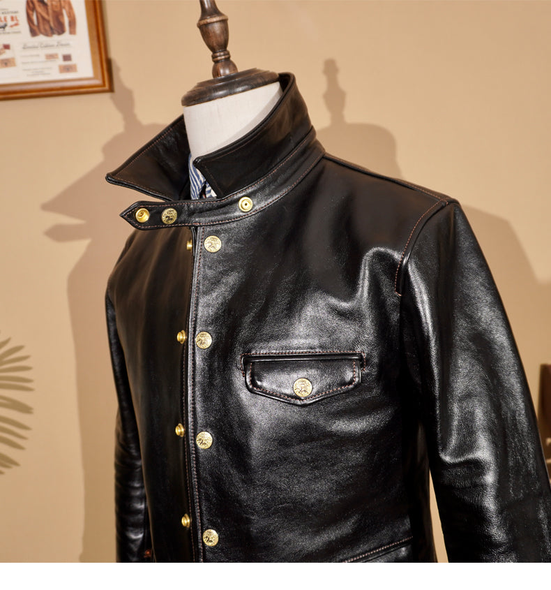 Men's Leather Jacket - Black