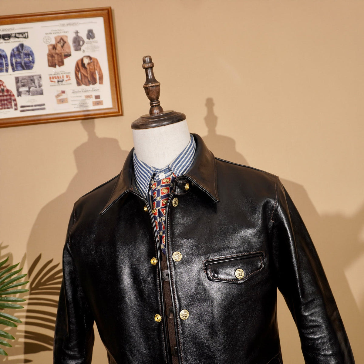 Men's Leather Jacket - Black