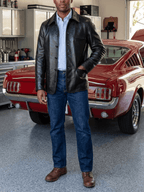 Men's Leather Jacket - M