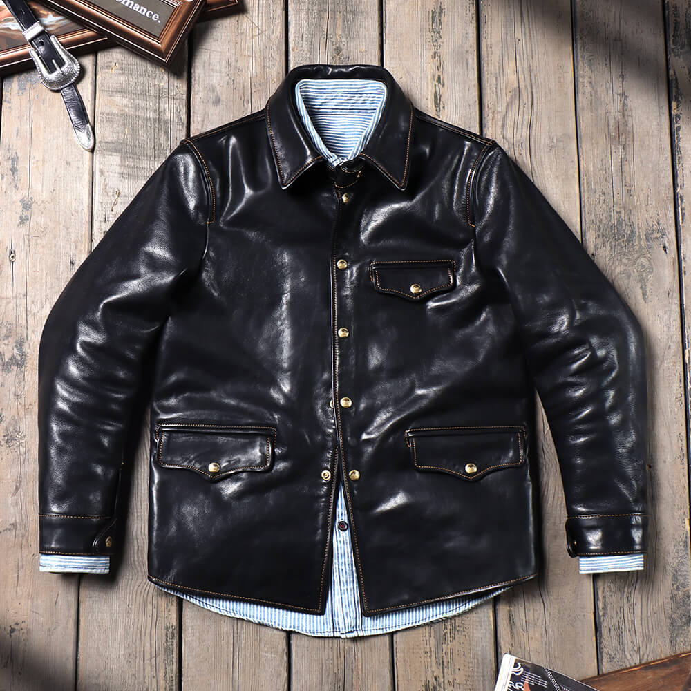 Men's Leather Jacket - Black