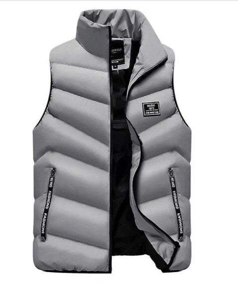 Men's Quilted High-Collar Puffer Gilet