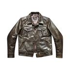 Men's Olive P37 Leather Jacket - S