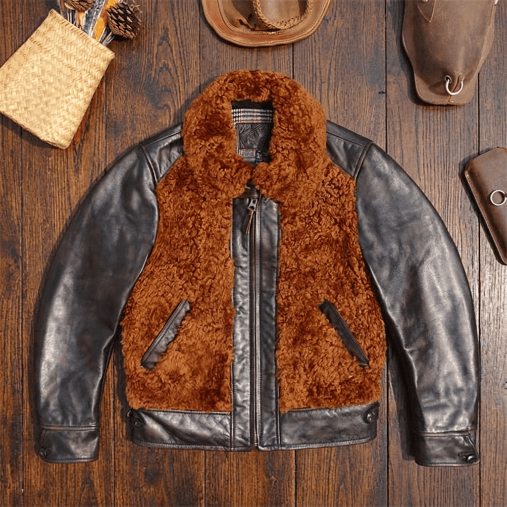 Men's Leather Jacket - Brown