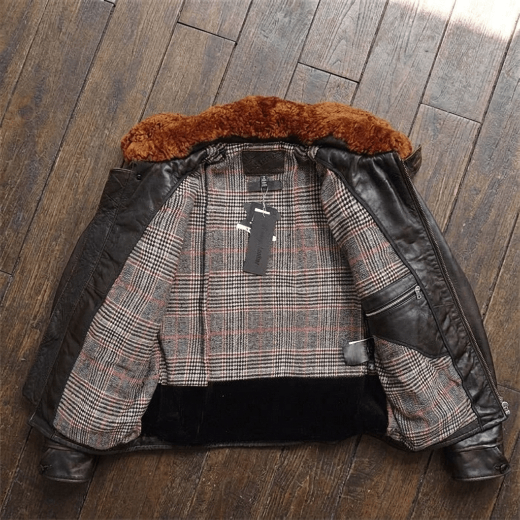 Men's Leather Jacket - Brown
