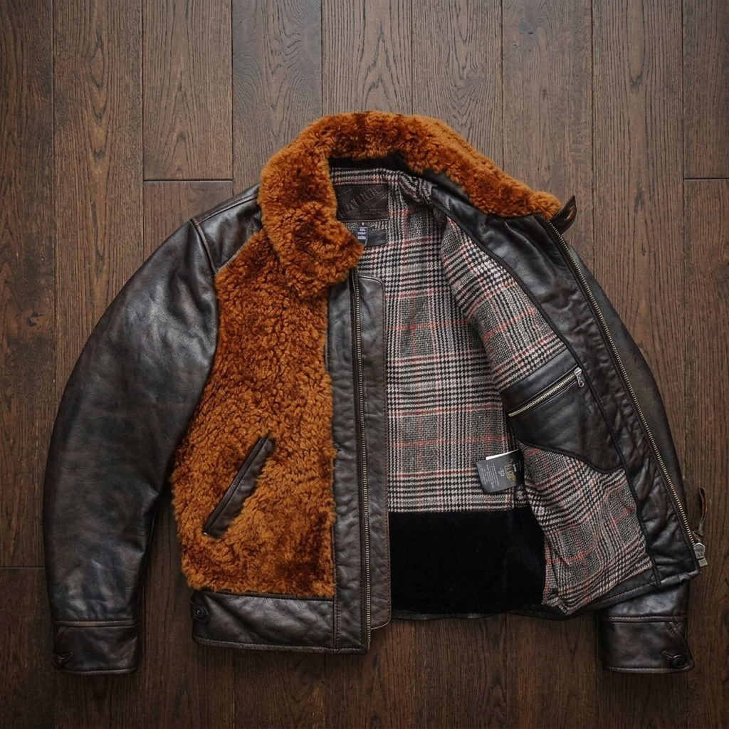 Men's Leather Jacket - Brown