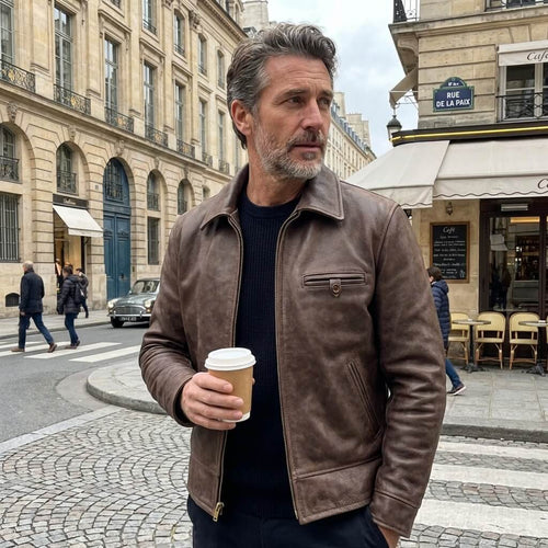 Men's Leather Jacket - M