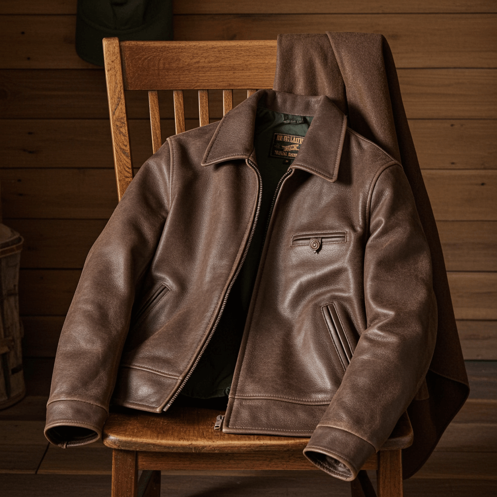 Men's Leather Jacket - XL