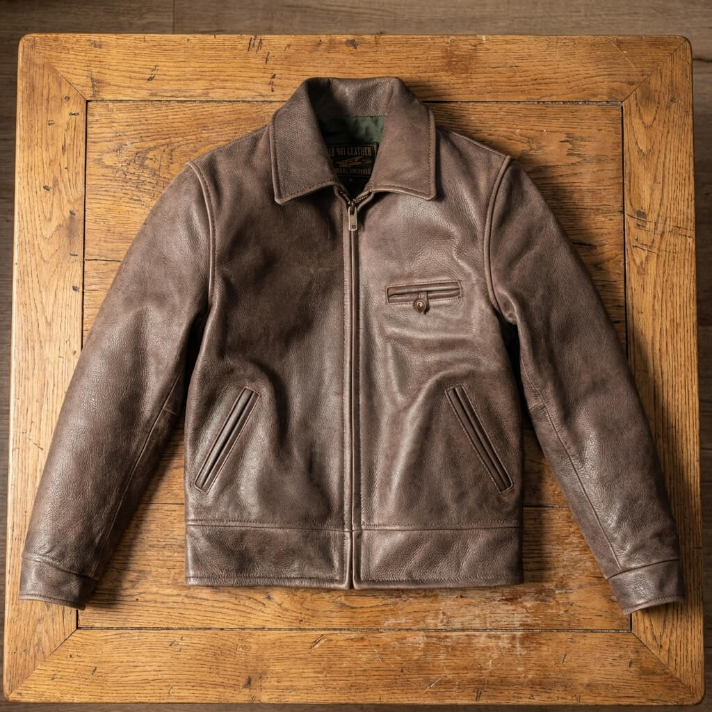 Men's Leather Jacket - L