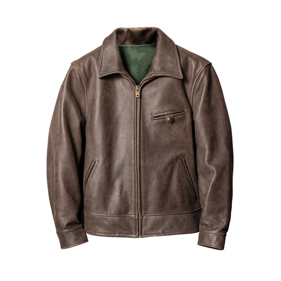 Men's 1940s Motorcycle Leather Jacket - S