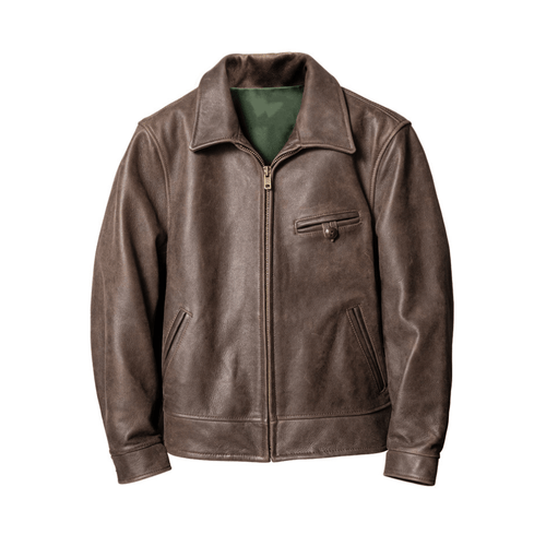 Men's 1940s Motorcycle Leather Jacket - S