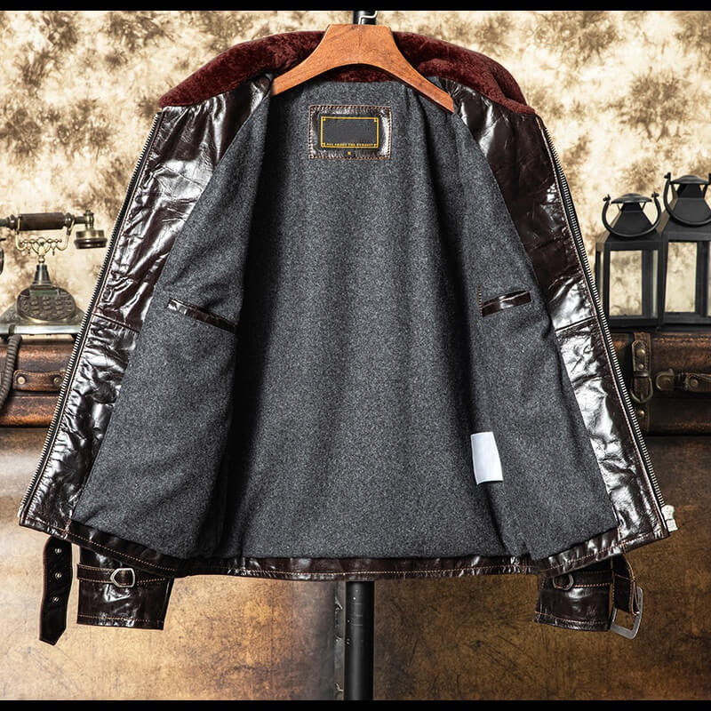 Men's Leather Jacket - L