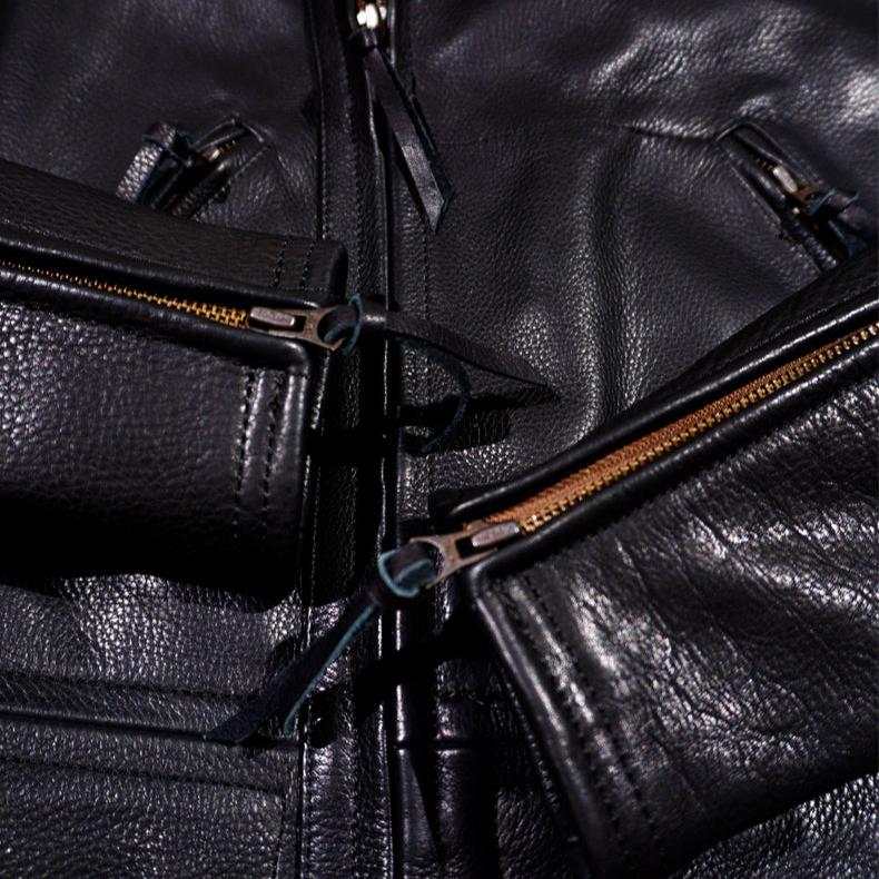 Men's Leather Jacket - Coffee