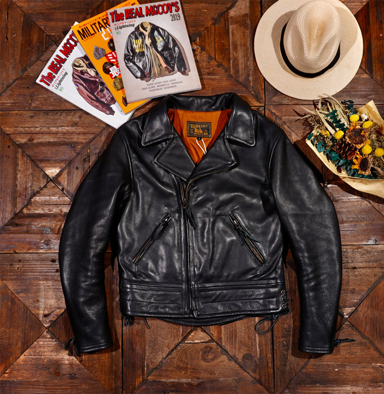 Men's Leather Jacket - Coffee