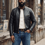 Men's Leather Jacket - Black