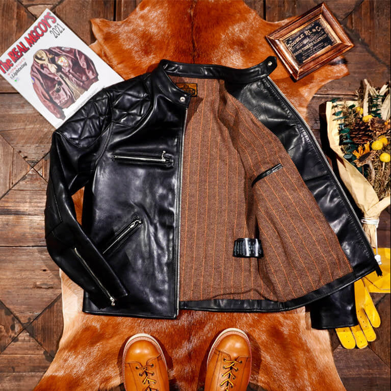 Men's Leather Jacket - Black Horsehide