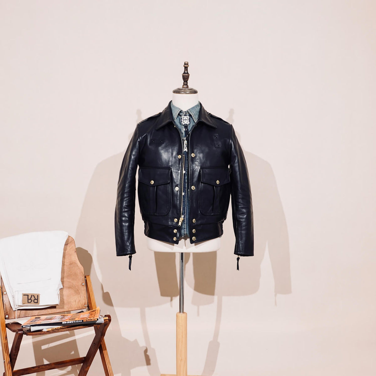 Men's Leather Jacket - Black Horsehide