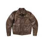 Men's Chicago Police Style Riding Jacket - Black Horsehide