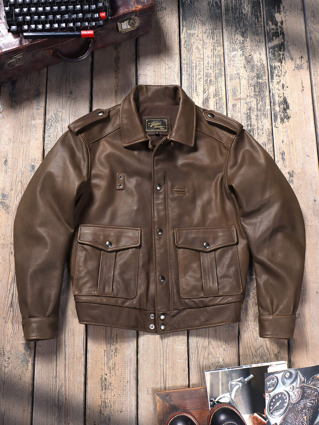 Men's Leather Jacket - Black Horsehide