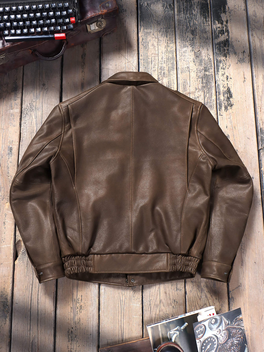 Men's Leather Jacket - Black Horsehide
