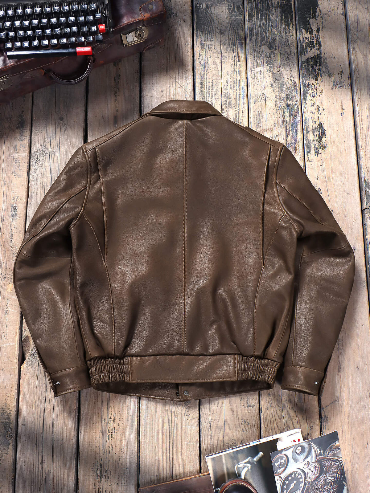 Men's Leather Jacket - Black Horsehide