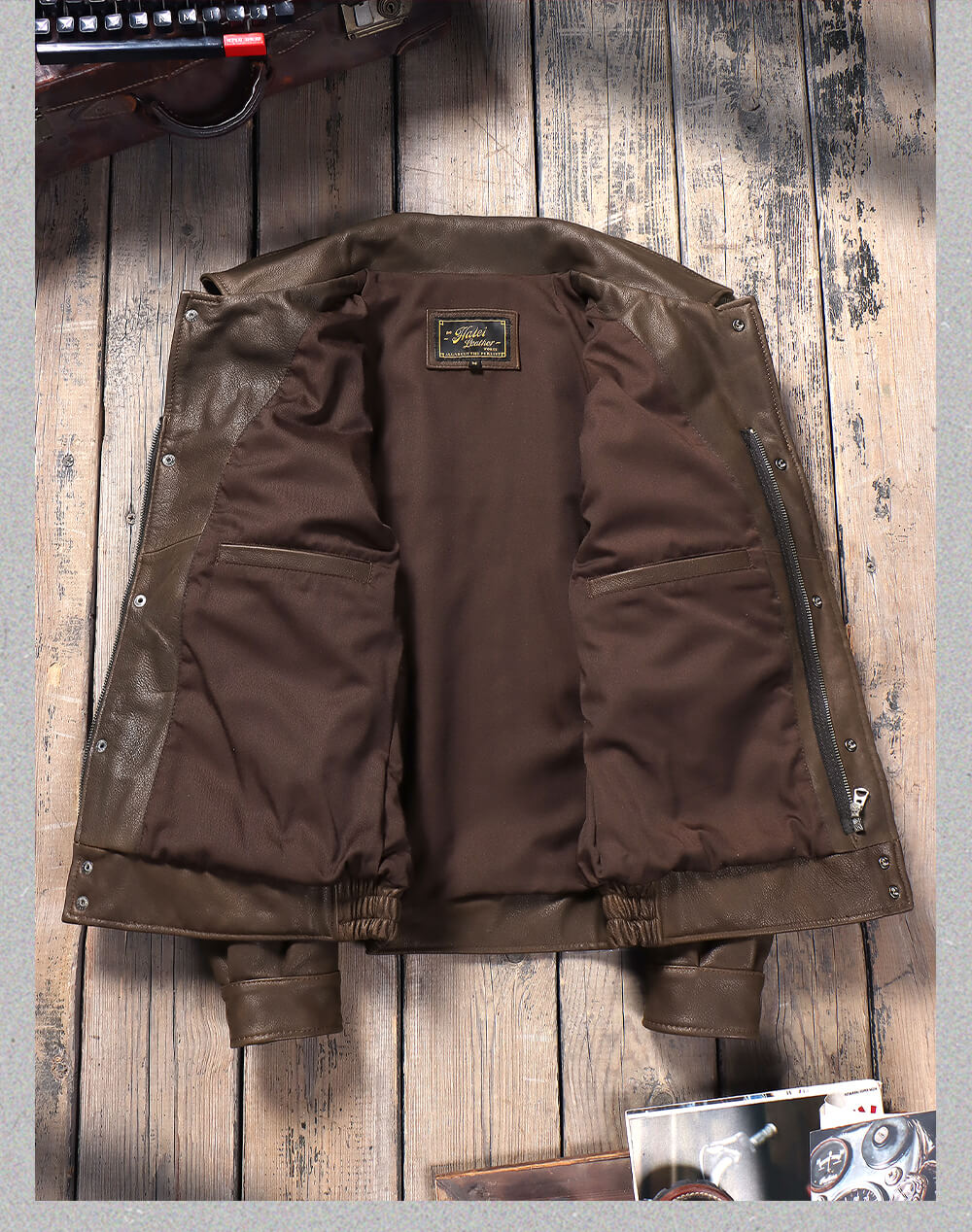 Men's Leather Jacket - Black Horsehide