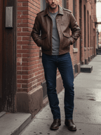 Men's Leather Jacket - Black Horsehide