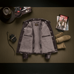 Men's Leather Jacket - Coffee