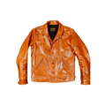 Men's Cossack Leather Jacket, Yellowish-brown - Yellowish-Brown