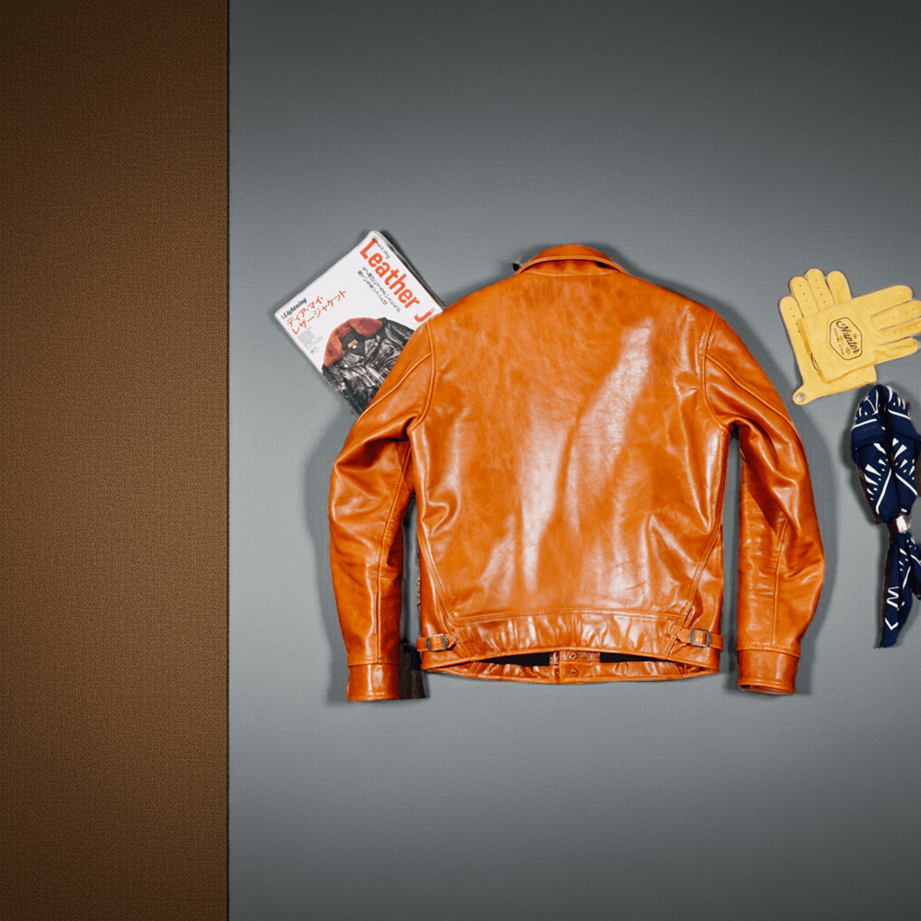 Men's Leather Jacket - Yellowish-Brown
