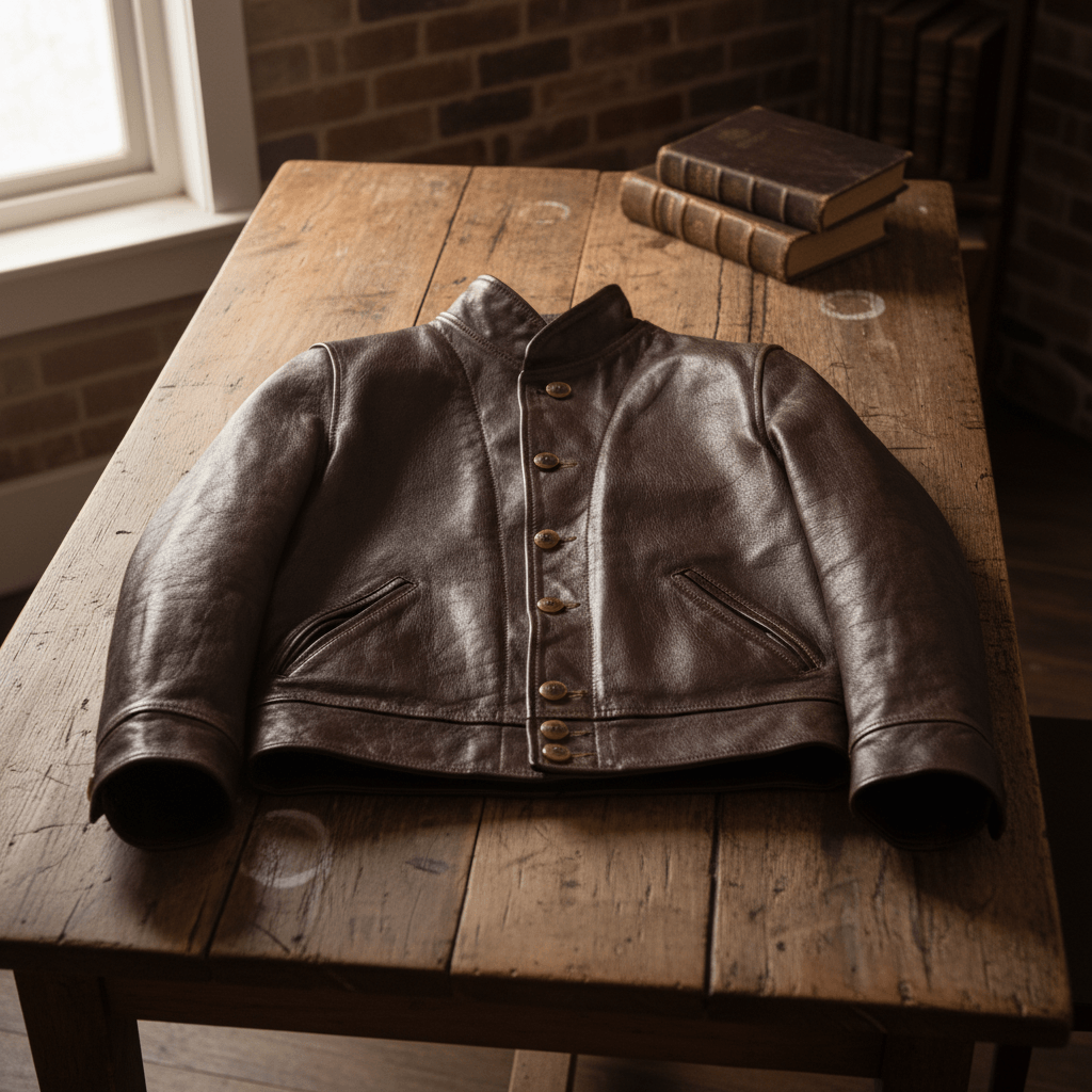 Men's Leather Jacket - Coffee