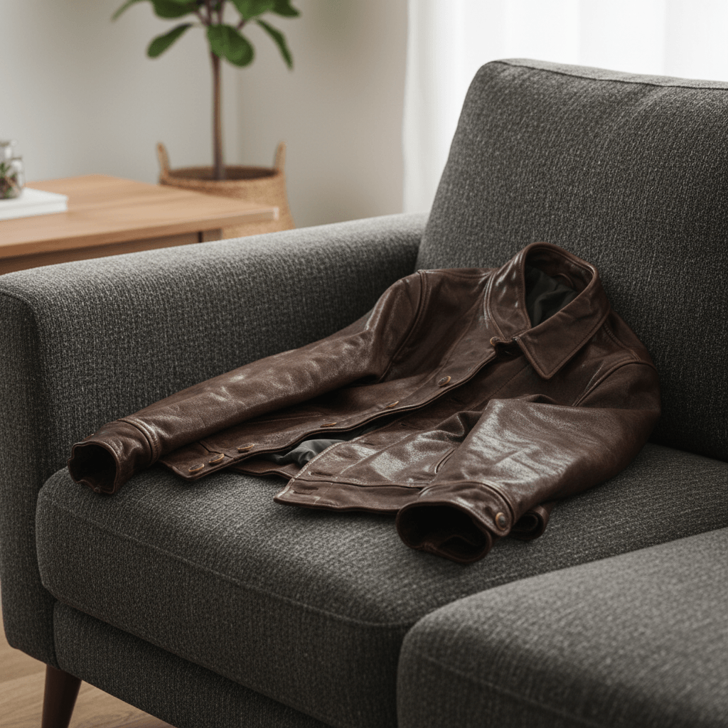 Men's Leather Jacket - Coffee
