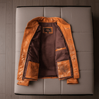Men's Leather Jacket - Amber