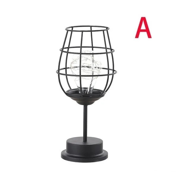Retro Hollow Accent Lamp for Home Decor - B: 12*12*19cm