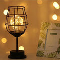 Retro Hollow Accent Lamp for Home Decor - A:13*13*28cm