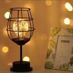 Retro Hollow Accent Lamp for Home Decor - A:13*13*28cm