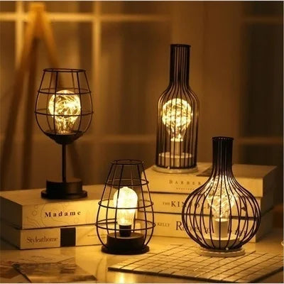 Retro Hollow Accent Lamp for Home Decor