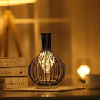 Retro Hollow Accent Lamp for Home Decor - C: 11*11*30cm