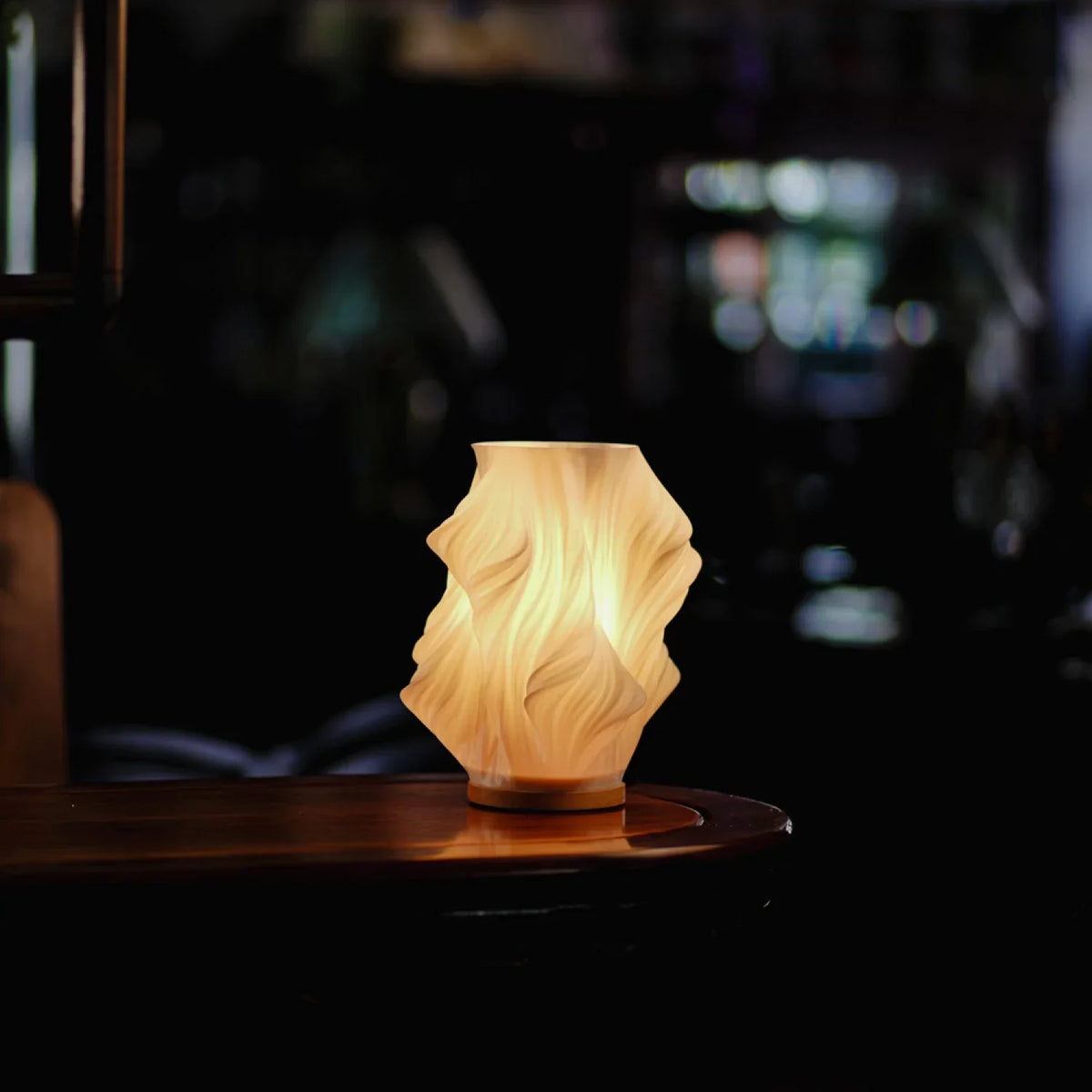 Contemporary Wave Accent Lamp - Adjustable Glow - Medium / Cloud